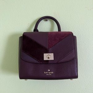 ✨ Kate Spade ✨ Plum Top-Handle Suede Leather Bag